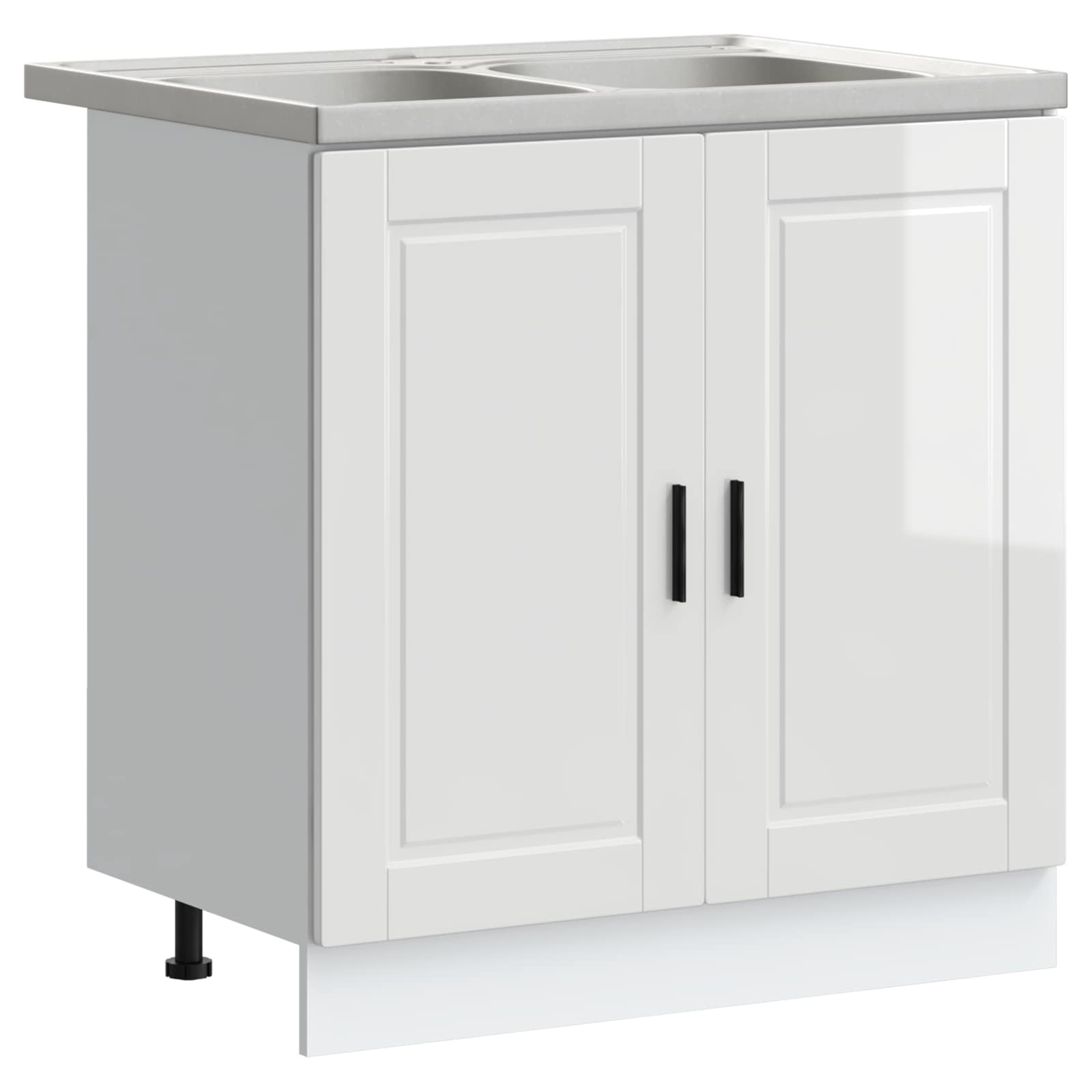 Wastafel onderkast met opslag Porto 2 pcs Wit Bewerkt hout is nu te koop bij PeponiXL, paradijselijk wonen!