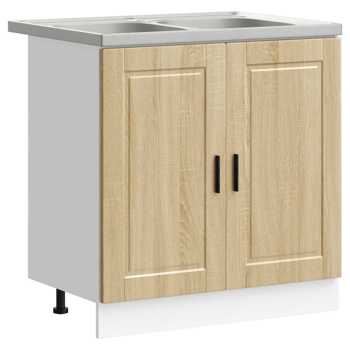 Wastafel onderkast met opslag Porto 2 pcs Bruin Bewerkt hout is nu te koop bij PeponiXL, paradijselijk wonen!