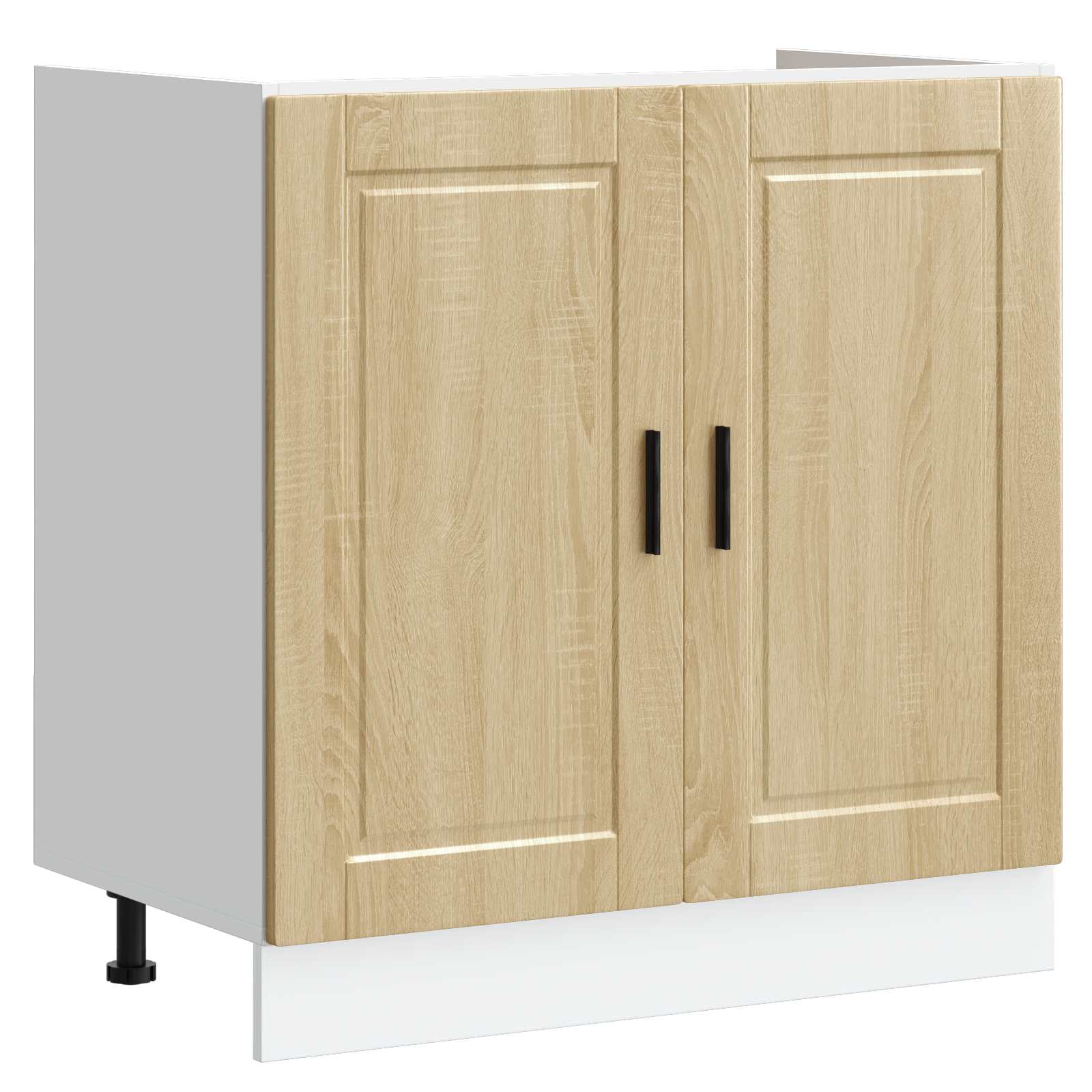 Wastafel onderkast met opslag Porto 2 pcs Bruin Bewerkt hout is nu te koop bij PeponiXL, paradijselijk wonen!