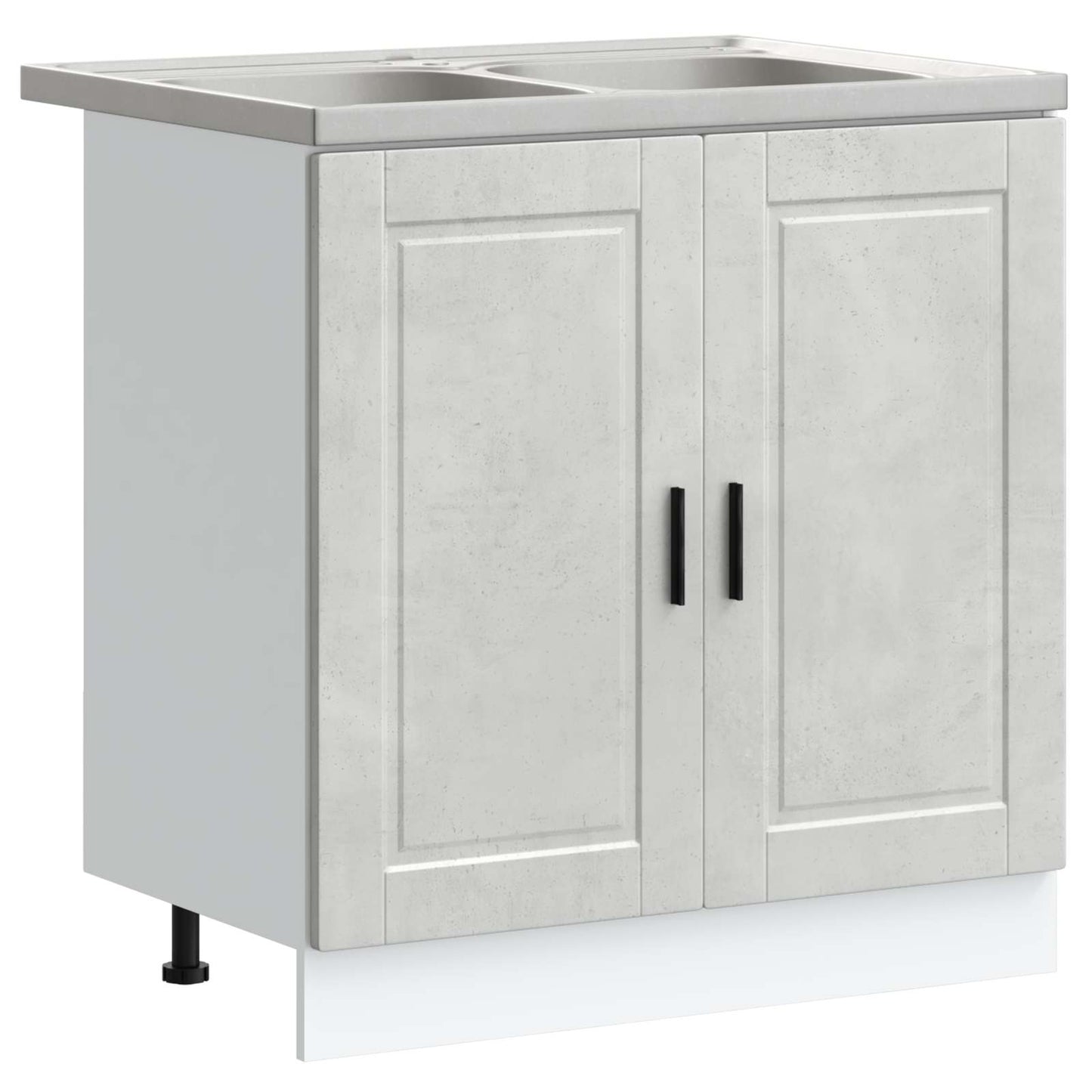 Wastafel onderkast met opslag Porto 2 pcs Grijs Bewerkt hout is nu te koop bij PeponiXL, paradijselijk wonen!