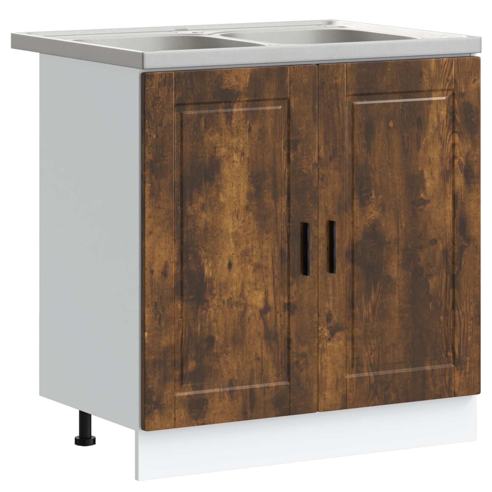 Wastafel onderkast met opslag Porto 2 pcs Bruin Bewerkt hout is nu te koop bij PeponiXL, paradijselijk wonen!