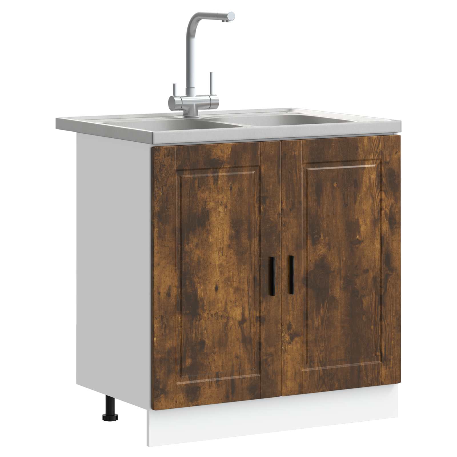 Wastafel onderkast met opslag Porto 2 pcs Bruin Bewerkt hout is nu te koop bij PeponiXL, paradijselijk wonen!