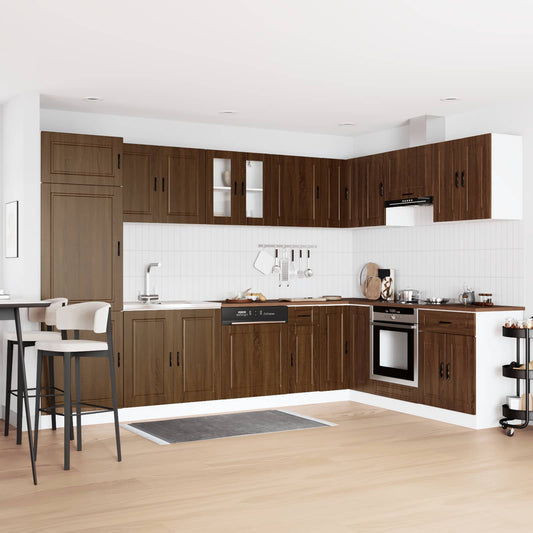 Wastafel onderkast met opslag Porto 2 pcs Bruin Bewerkt hout is nu te koop bij PeponiXL, paradijselijk wonen!