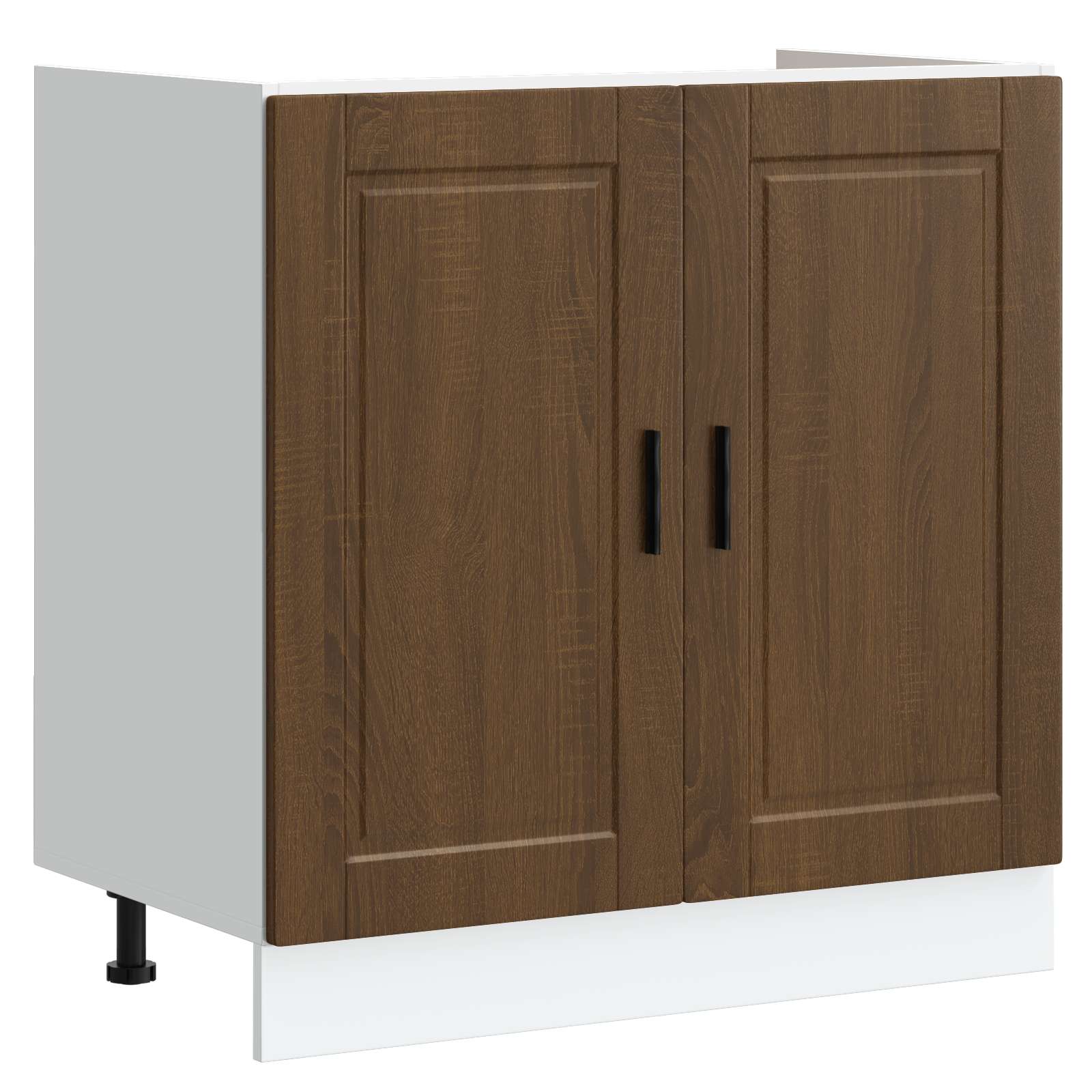 Wastafel onderkast met opslag Porto 2 pcs Bruin Bewerkt hout is nu te koop bij PeponiXL, paradijselijk wonen!