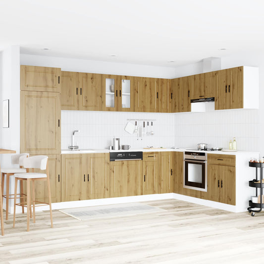 Wastafel onderkast met opslag Porto 2 pcs Bruin Bewerkt hout is nu te koop bij PeponiXL, paradijselijk wonen!