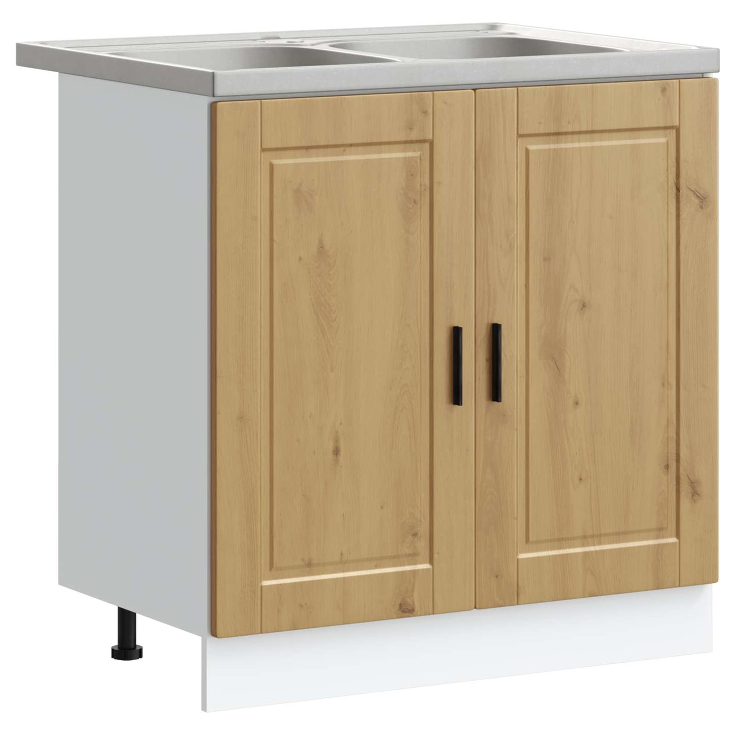 Wastafel onderkast met opslag Porto 2 pcs Bruin Bewerkt hout is nu te koop bij PeponiXL, paradijselijk wonen!