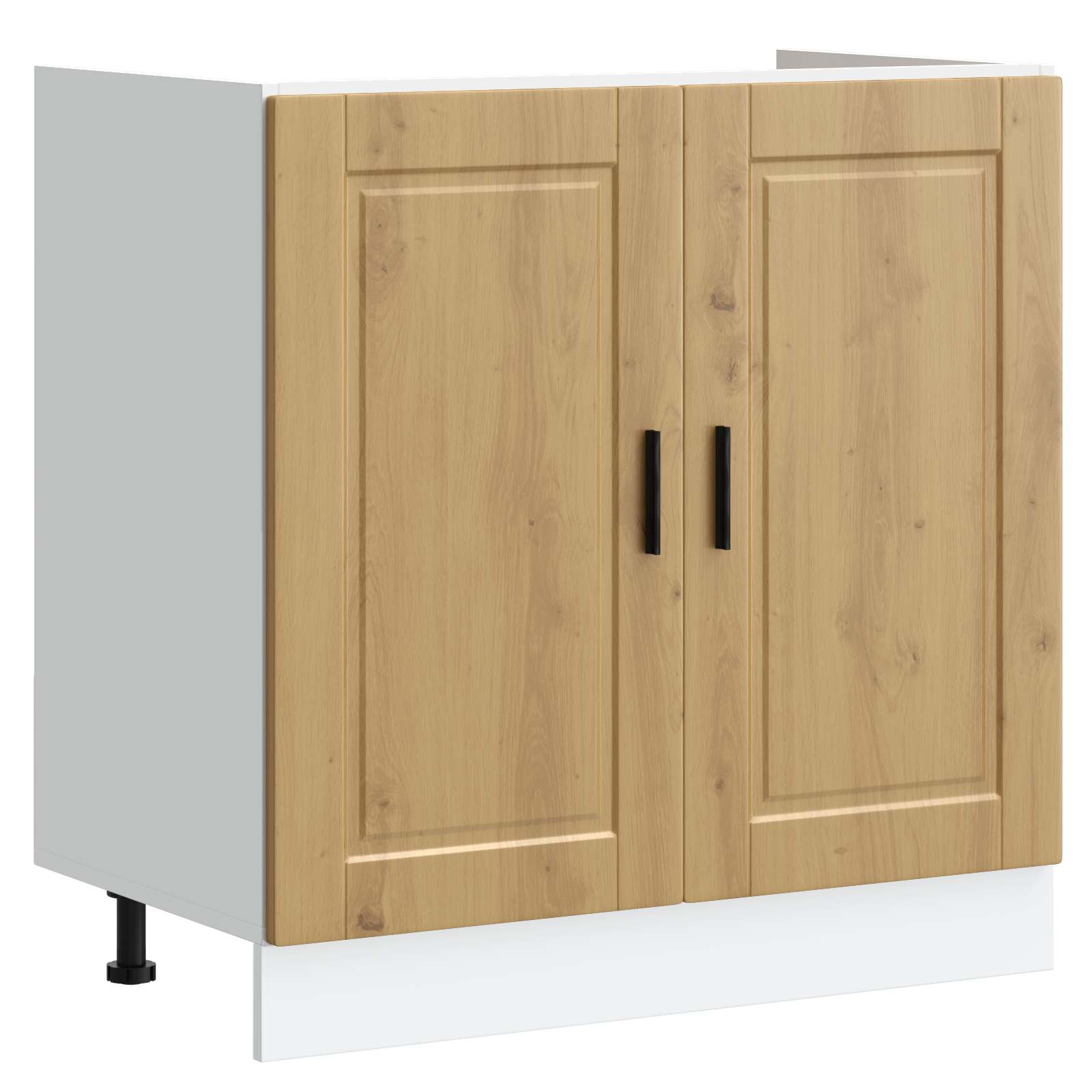 Wastafel onderkast met opslag Porto 2 pcs Bruin Bewerkt hout is nu te koop bij PeponiXL, paradijselijk wonen!