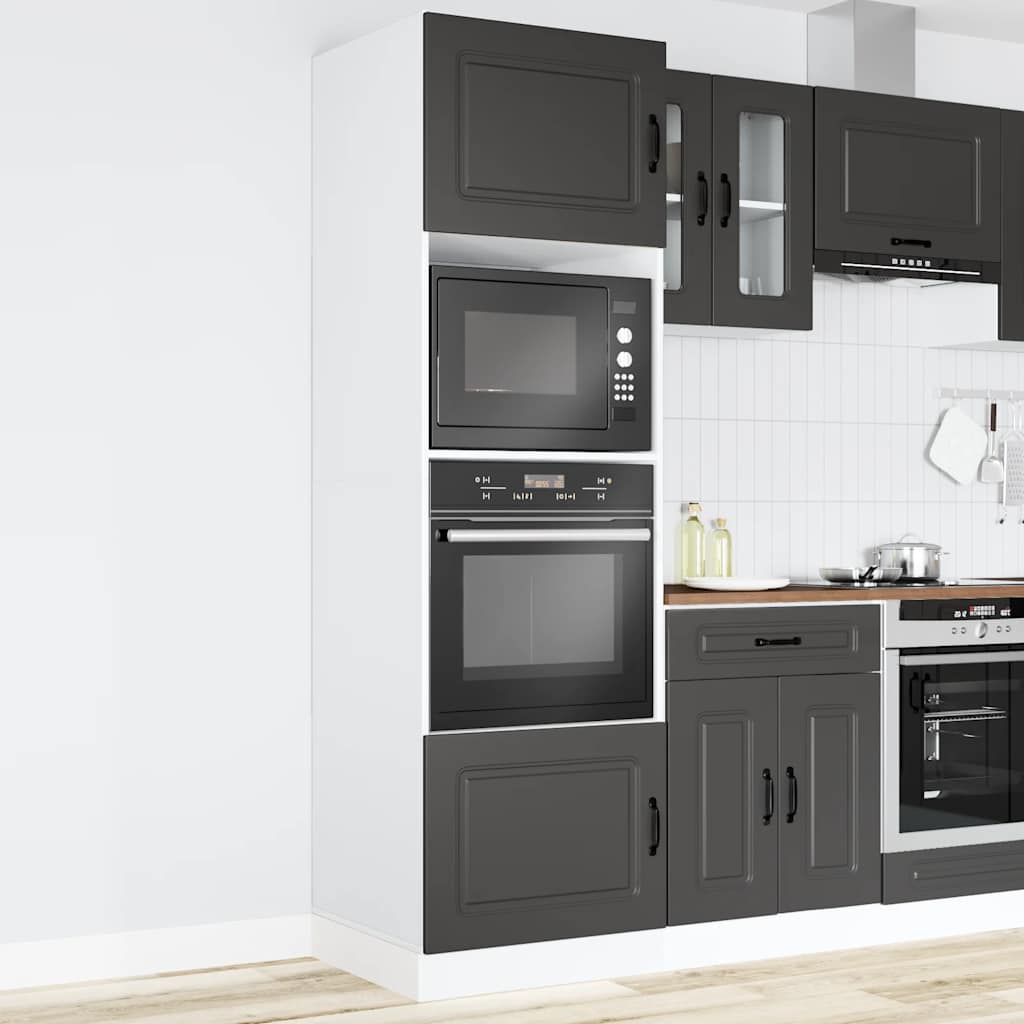 Ovenkasten 2 st Kalmar bewerkt hout zwart is nu te koop bij PeponiXL, paradijselijk wonen!