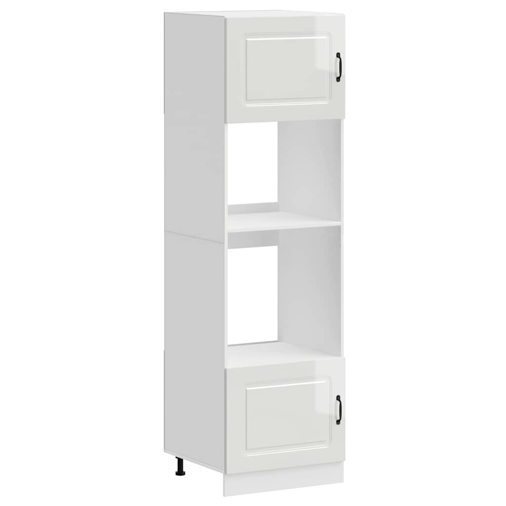 Ovenkasten 2 st Kalmar bewerkt hout glanzend wit is nu te koop bij PeponiXL, paradijselijk wonen!