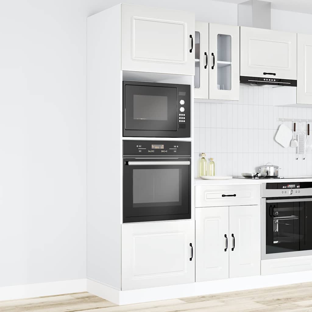 Ovenkasten 2 st Kalmar bewerkt hout glanzend wit is nu te koop bij PeponiXL, paradijselijk wonen!