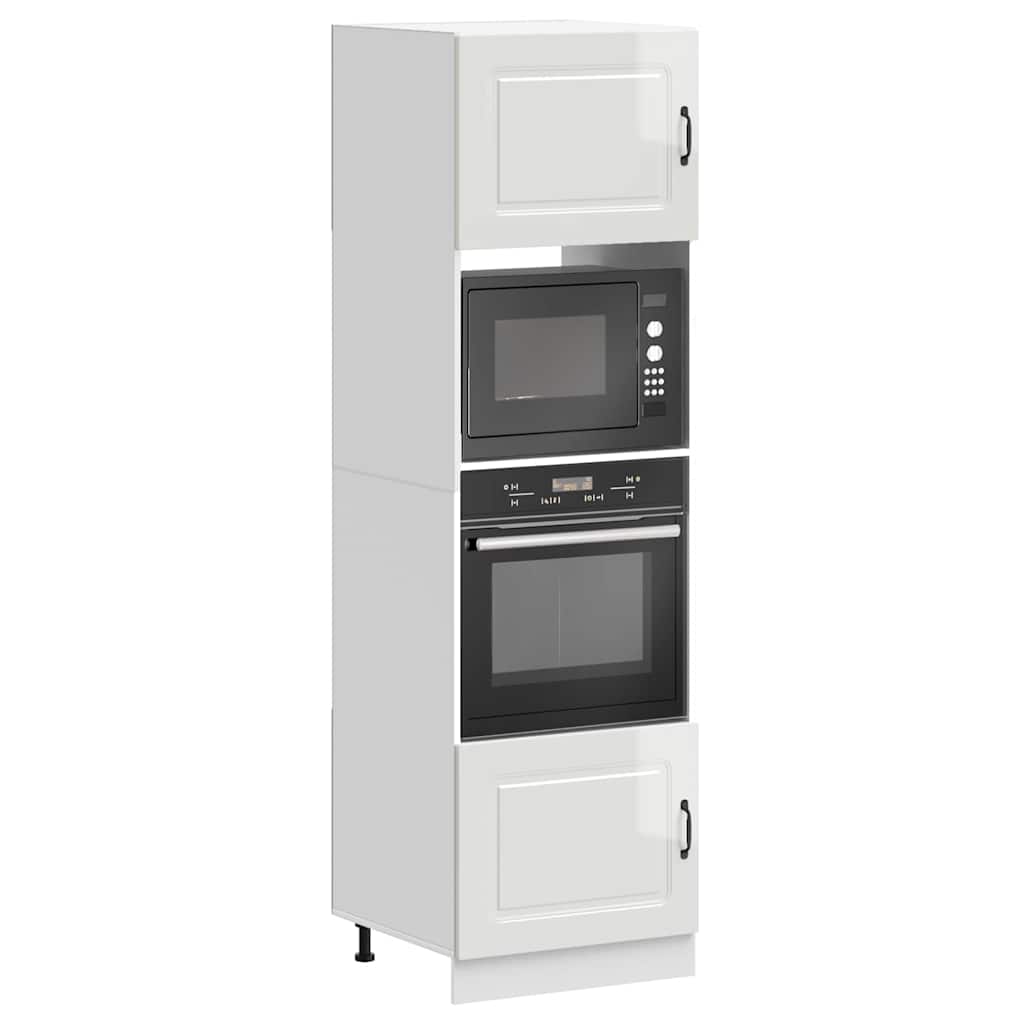 Ovenkasten 2 st Kalmar bewerkt hout glanzend wit is nu te koop bij PeponiXL, paradijselijk wonen!
