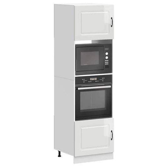 Ovenkasten 2 st Kalmar bewerkt hout glanzend wit is nu te koop bij PeponiXL, paradijselijk wonen!