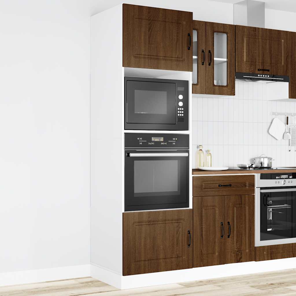 Ovenkasten 2 st Kalmar bewerkt hout bruin eikenkleur is nu te koop bij PeponiXL, paradijselijk wonen!