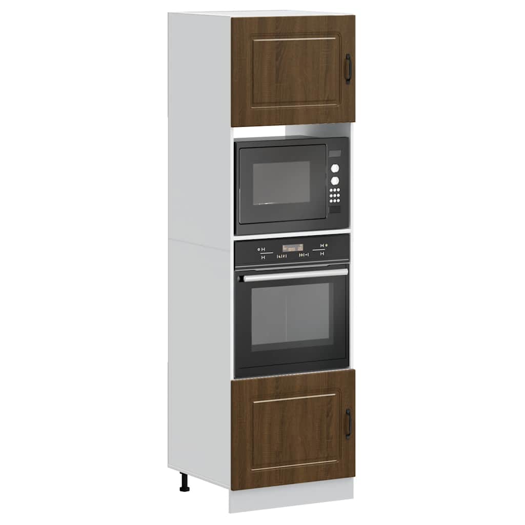 Ovenkasten 2 st Kalmar bewerkt hout bruin eikenkleur is nu te koop bij PeponiXL, paradijselijk wonen!