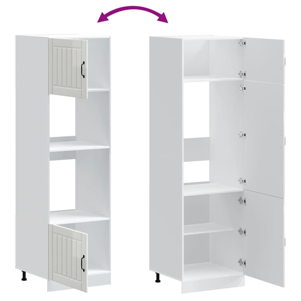 Ovenkasten 2 st Lucca bewerkt hout glanzend wit is nu te koop bij PeponiXL, paradijselijk wonen!