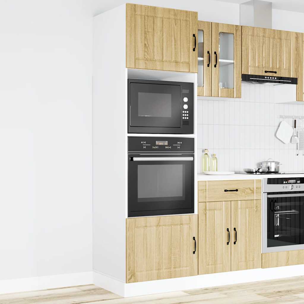 Ovenkasten 2 st Lucca bewerkt hout sonoma eikenkleurig is nu te koop bij PeponiXL, paradijselijk wonen!