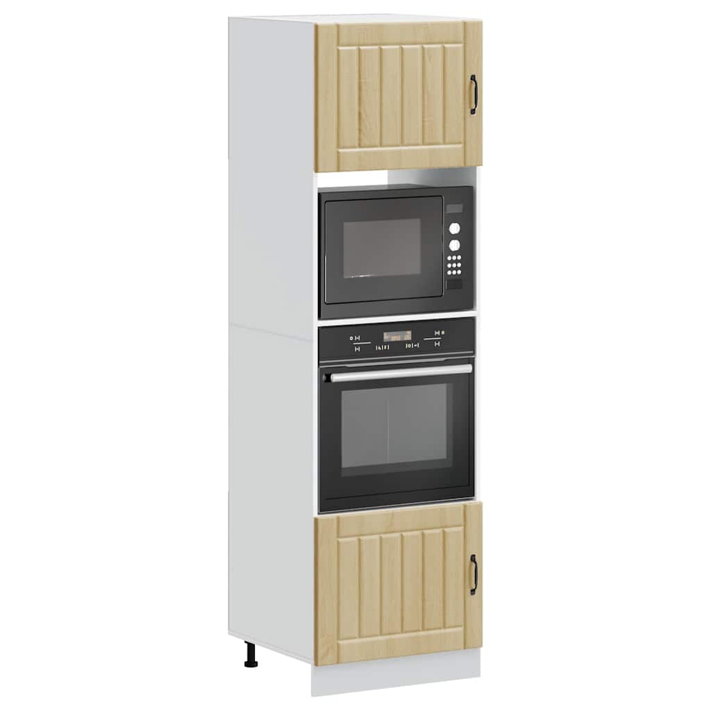 Ovenkasten 2 st Lucca bewerkt hout sonoma eikenkleurig is nu te koop bij PeponiXL, paradijselijk wonen!