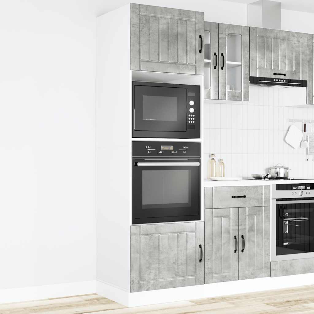 Ovenkasten 2 st Lucca bewerkt hout betongrijs is nu te koop bij PeponiXL, paradijselijk wonen!