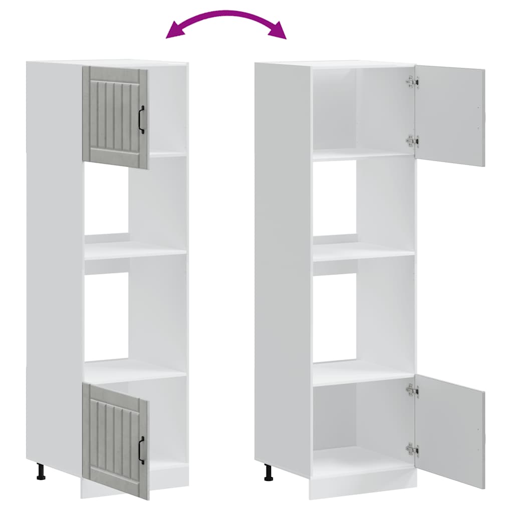 Ovenkasten 2 st Lucca bewerkt hout betongrijs is nu te koop bij PeponiXL, paradijselijk wonen!