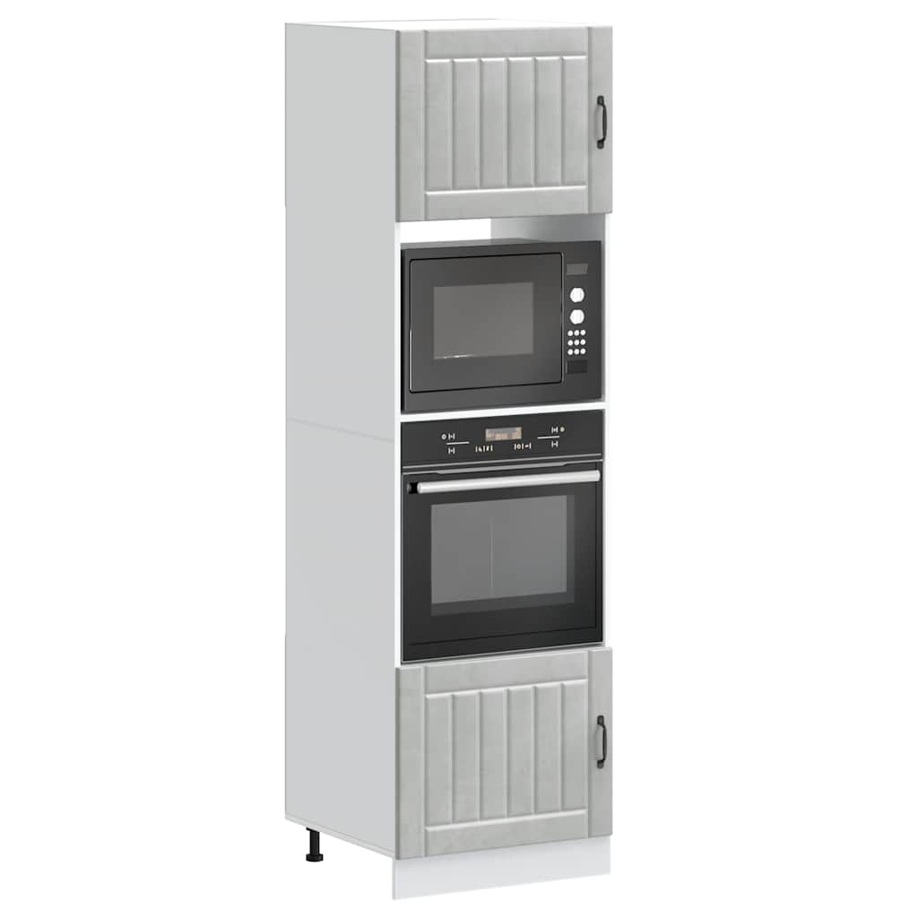 Ovenkasten 2 st Lucca bewerkt hout betongrijs is nu te koop bij PeponiXL, paradijselijk wonen!
