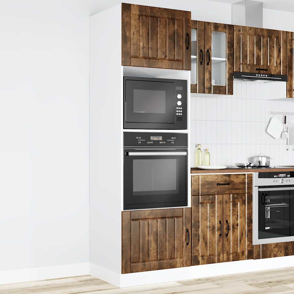 Ovenkasten 2 st Lucca bewerkt hout gerookt eikenkleurig is nu te koop bij PeponiXL, paradijselijk wonen!