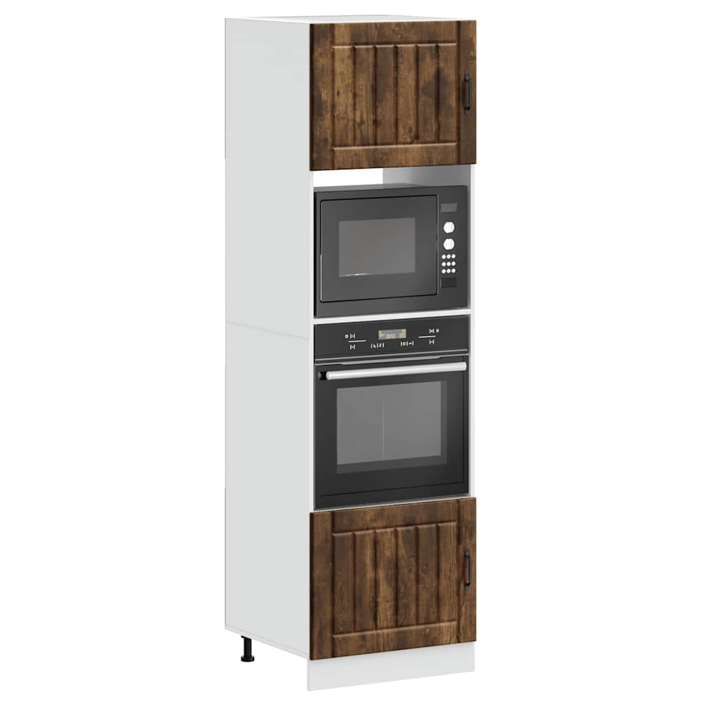 Ovenkasten 2 st Lucca bewerkt hout gerookt eikenkleurig is nu te koop bij PeponiXL, paradijselijk wonen!