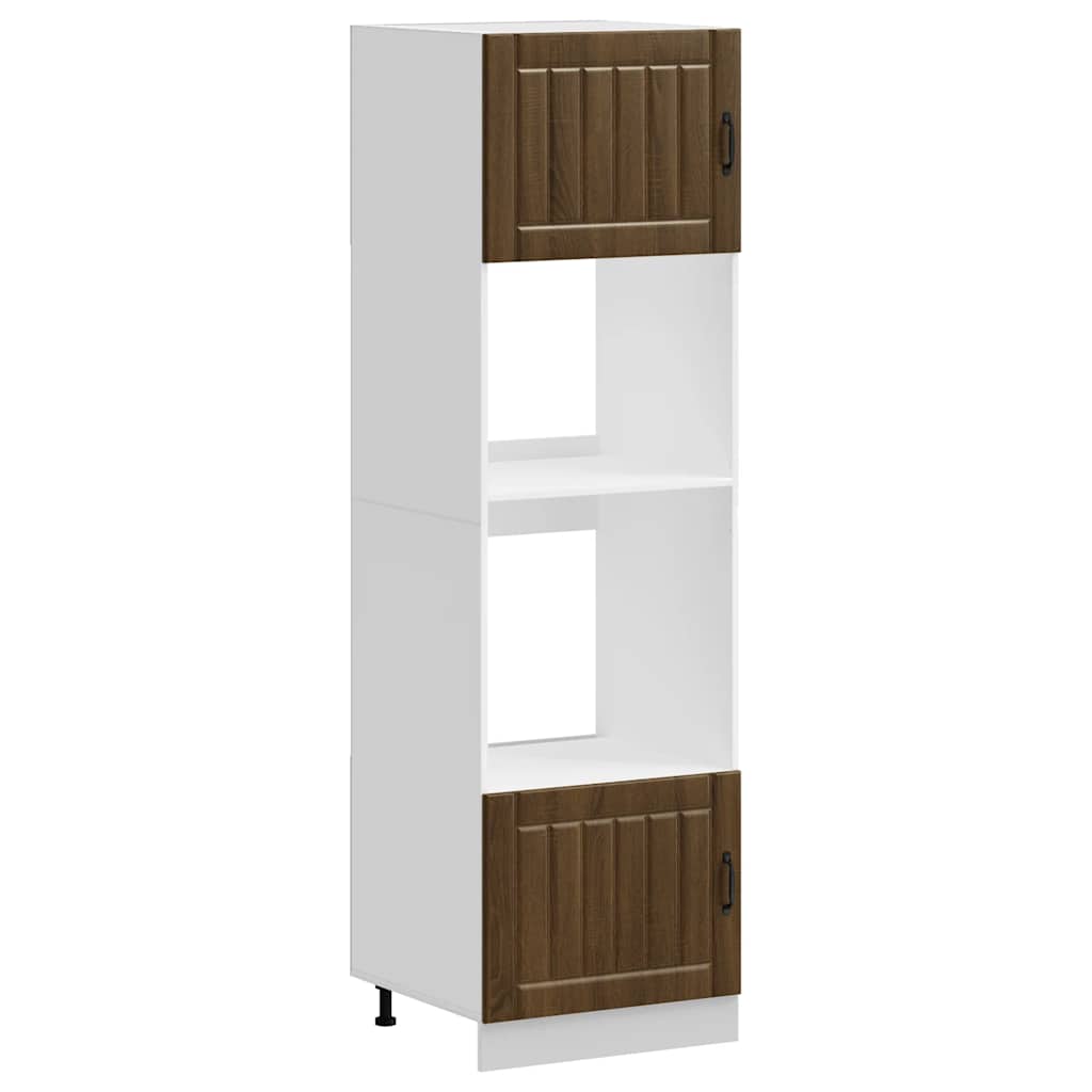 Ovenkasten 2 st Lucca bewerkt hout bruin eikenkleur is nu te koop bij PeponiXL, paradijselijk wonen!
