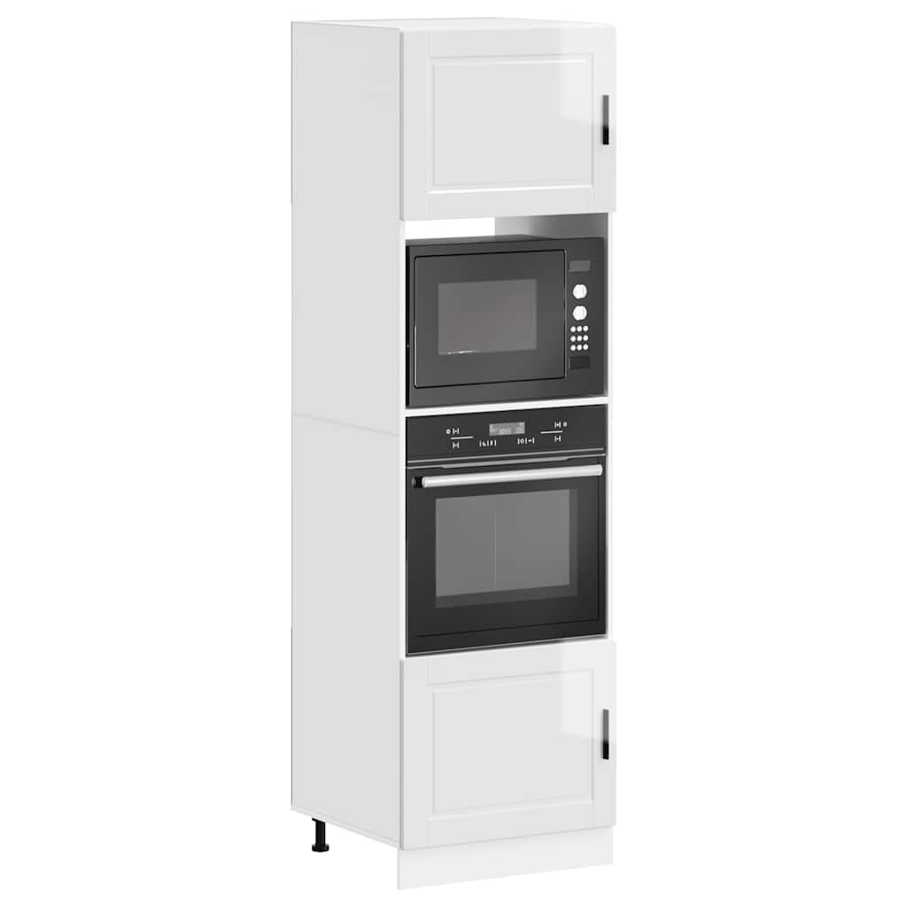 Ovenkasten 2 st Porto bewerkt hout glanzend wit is nu te koop bij PeponiXL, paradijselijk wonen!