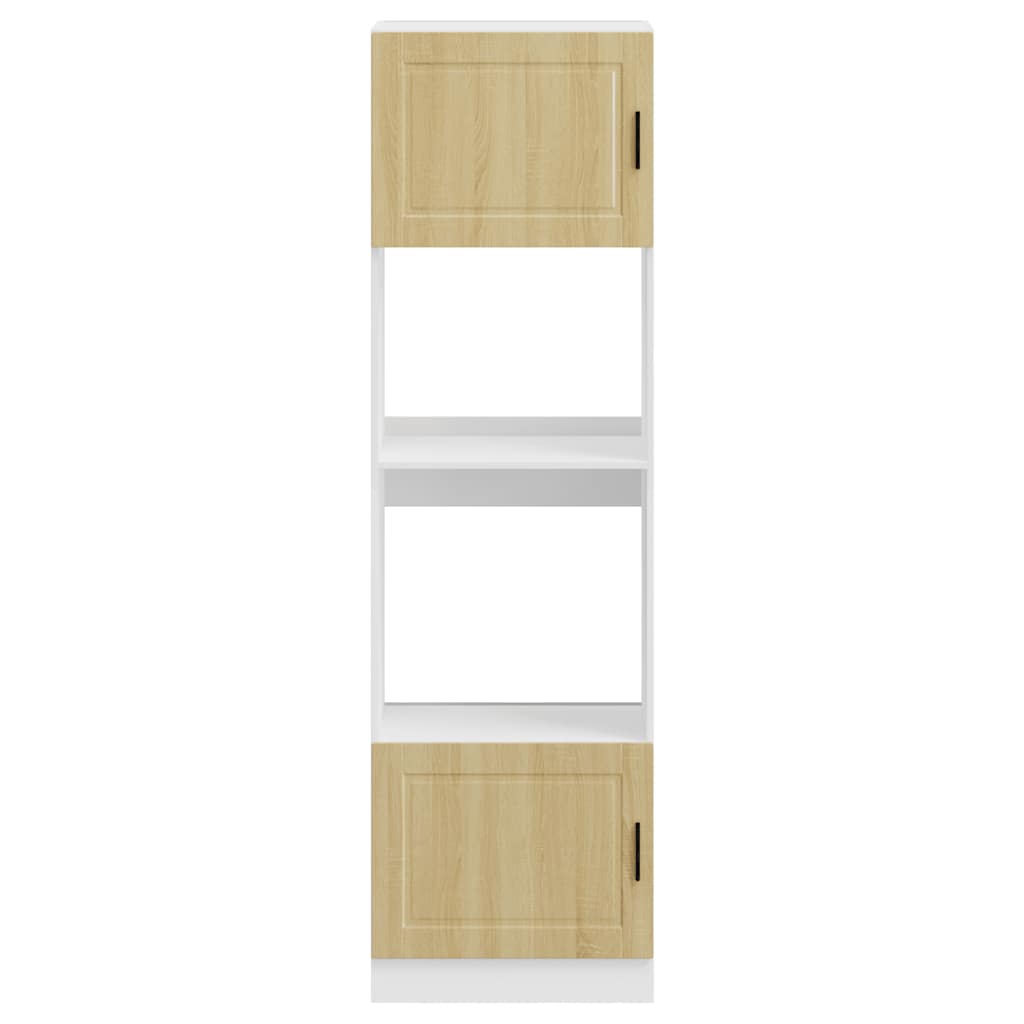 Ovenkasten 2 st Porto bewerkt hout sonoma eikenkleurig is nu te koop bij PeponiXL, paradijselijk wonen!