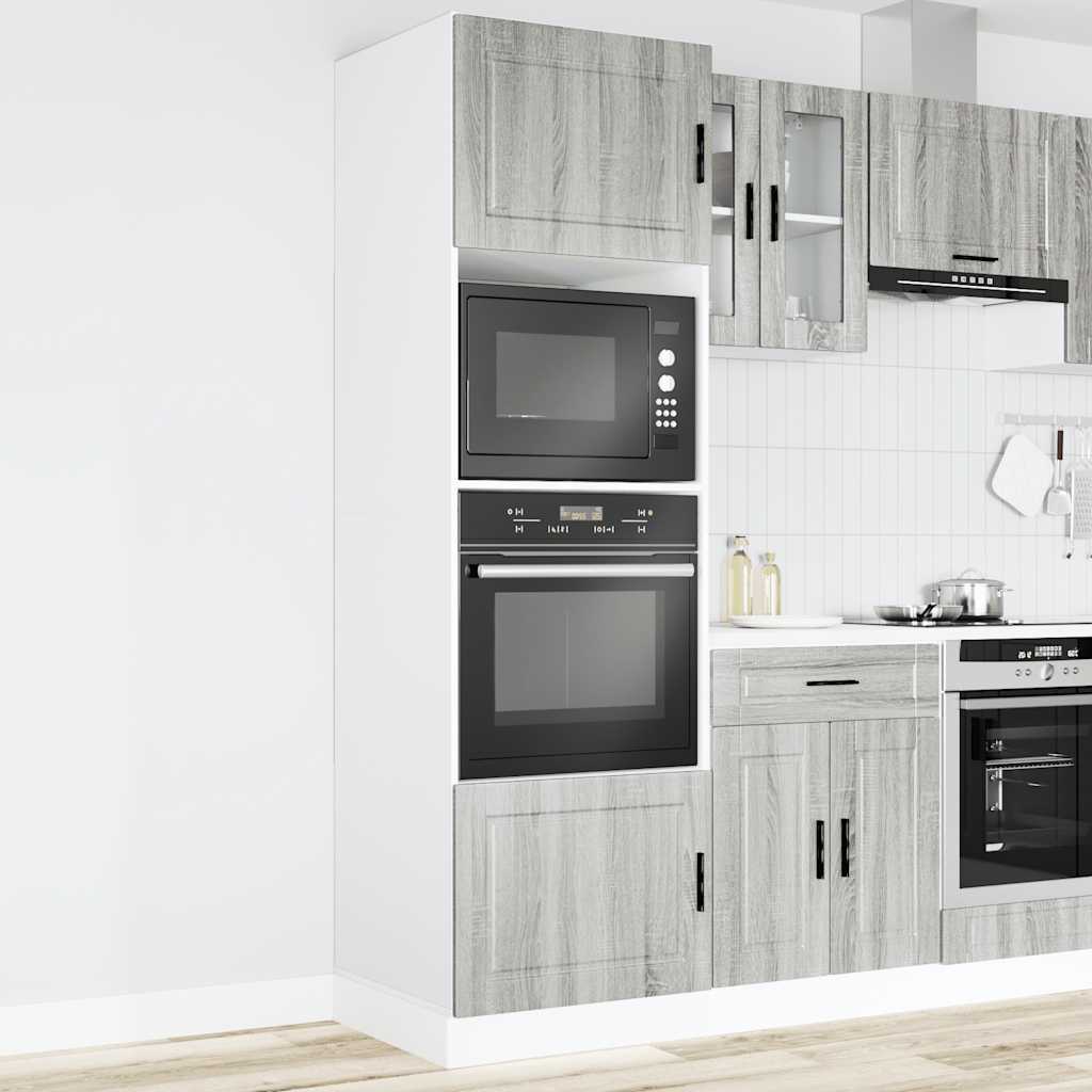 Ovenkasten 2 st Porto bewerkt hout grijs sonoma eikenkleurig is nu te koop bij PeponiXL, paradijselijk wonen!