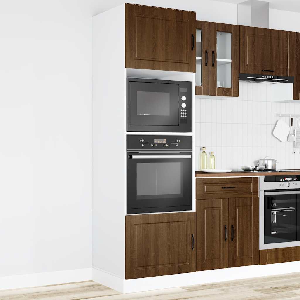 Ovenkasten 2 st Porto bewerkt hout bruin eikenkleur is nu te koop bij PeponiXL, paradijselijk wonen!