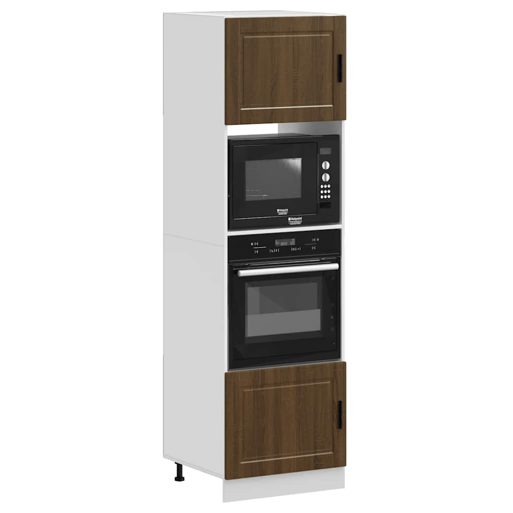 Ovenkasten 2 st Porto bewerkt hout bruin eikenkleur is nu te koop bij PeponiXL, paradijselijk wonen!