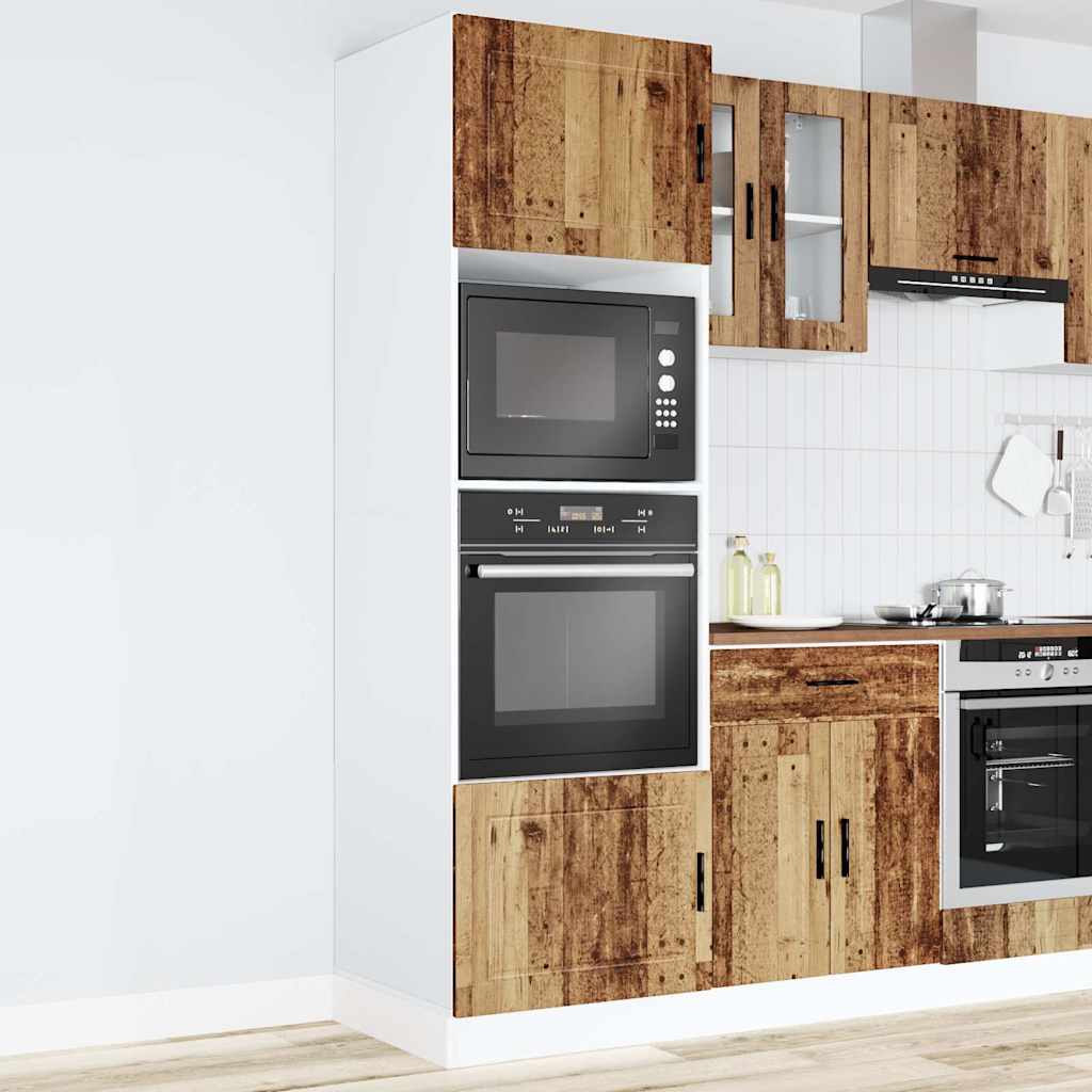 Ovenkasten 2 st Porto bewerkt hout oud houtkleurig is nu te koop bij PeponiXL, paradijselijk wonen!