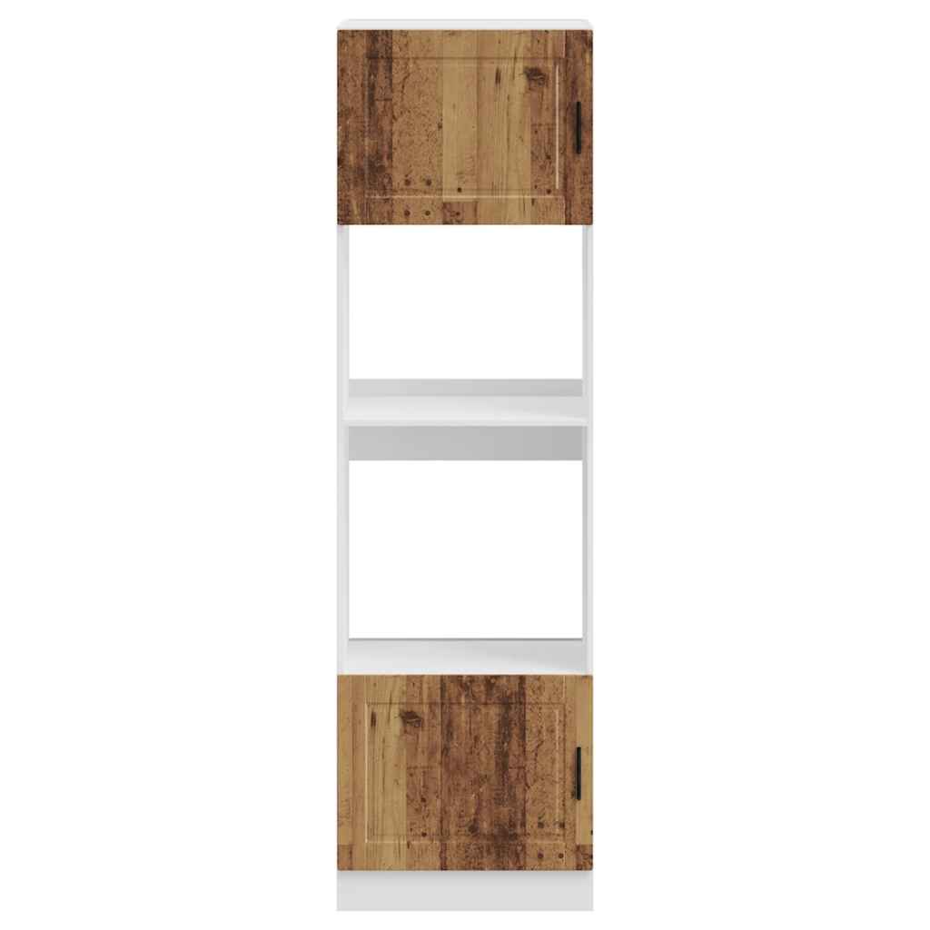 Ovenkasten 2 st Porto bewerkt hout oud houtkleurig is nu te koop bij PeponiXL, paradijselijk wonen!