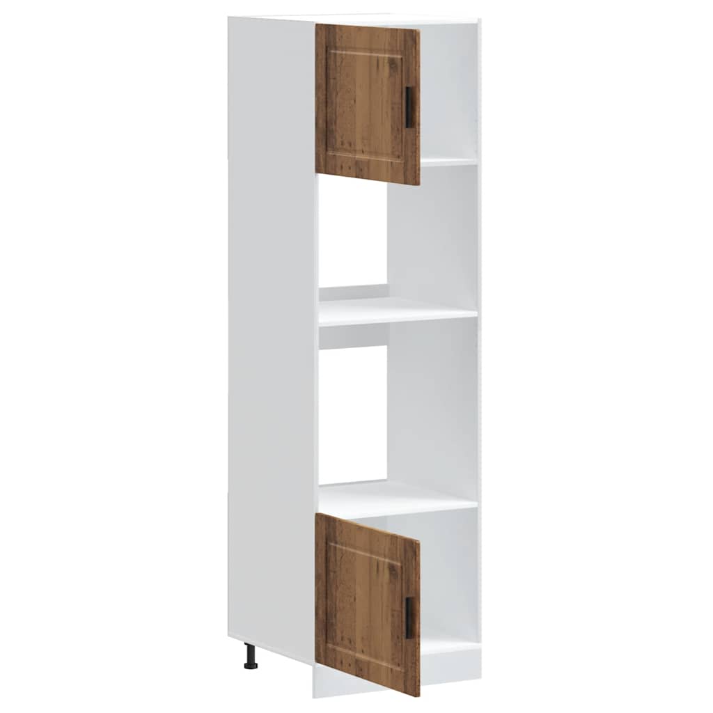 Ovenkasten 2 st Porto bewerkt hout oud houtkleurig is nu te koop bij PeponiXL, paradijselijk wonen!