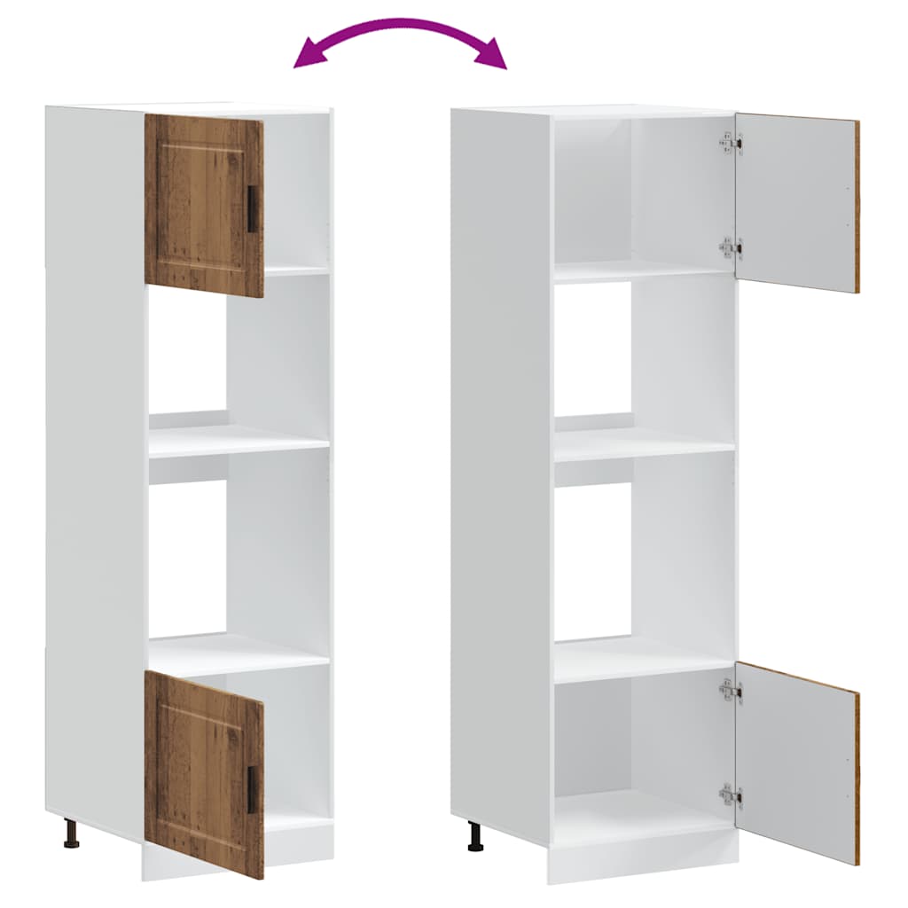 Ovenkasten 2 st Porto bewerkt hout oud houtkleurig is nu te koop bij PeponiXL, paradijselijk wonen!