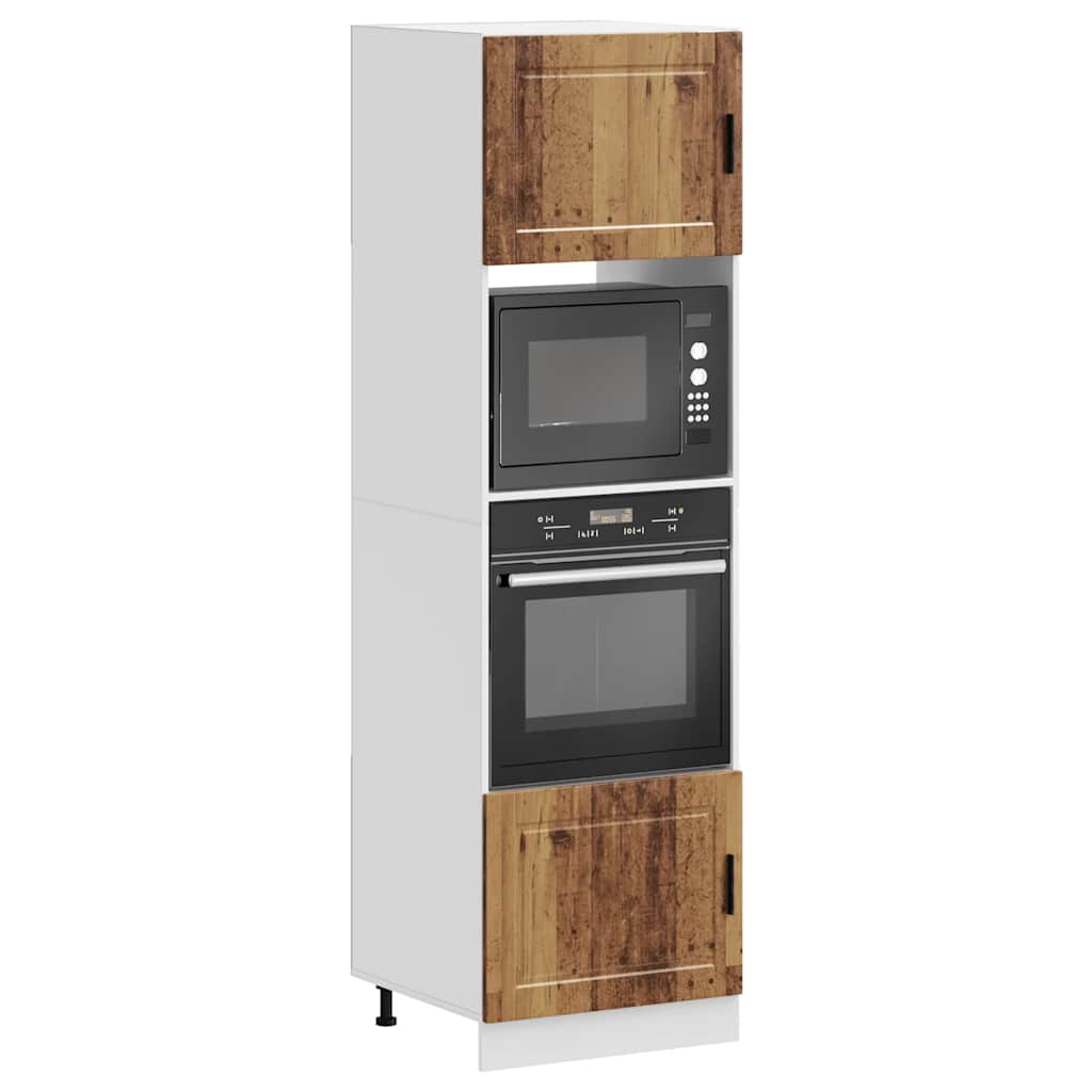 Ovenkasten 2 st Porto bewerkt hout oud houtkleurig is nu te koop bij PeponiXL, paradijselijk wonen!