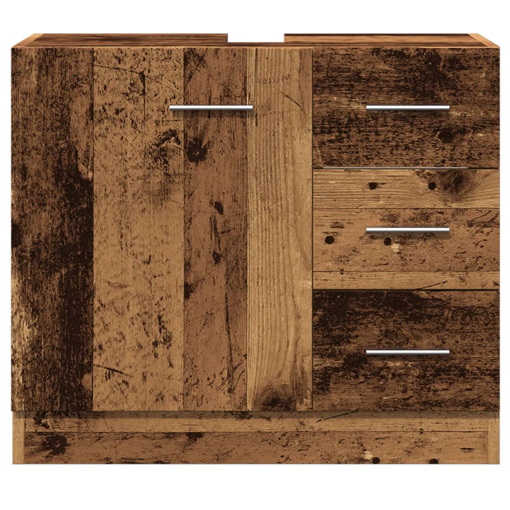 Wastafelkast 63x30x54 cm bewerkt hout oud houtkleurig is nu te koop bij PeponiXL, paradijselijk wonen!