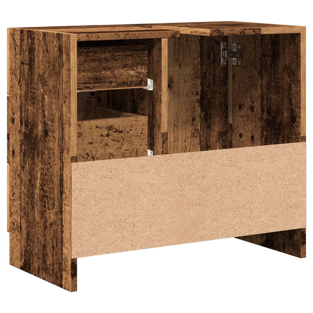 Wastafelkast 63x30x54 cm bewerkt hout oud houtkleurig is nu te koop bij PeponiXL, paradijselijk wonen!