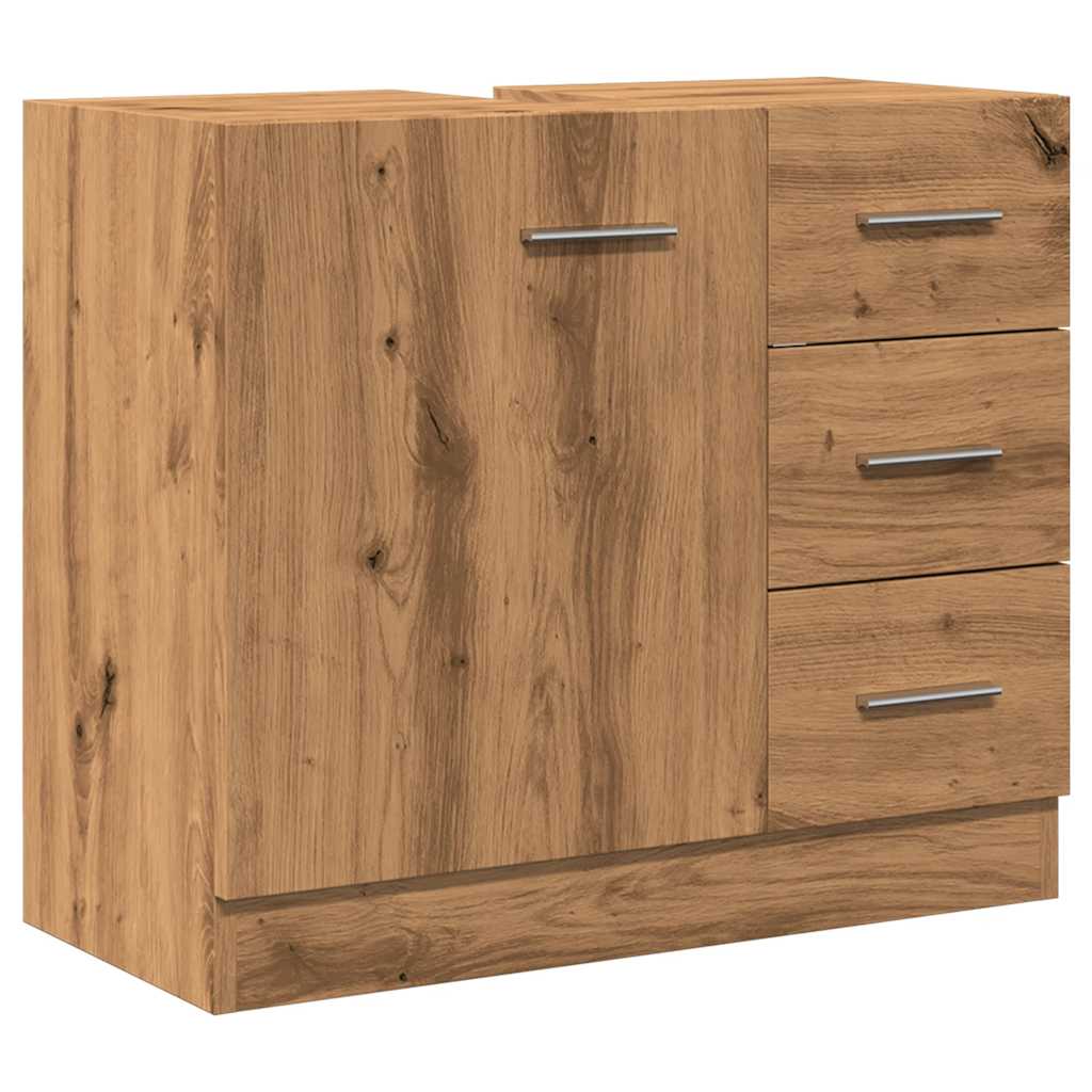 Wastafelkast 63x30x54 cm bewerkt hout artisanaal eikenkleur is nu te koop bij PeponiXL, paradijselijk wonen!