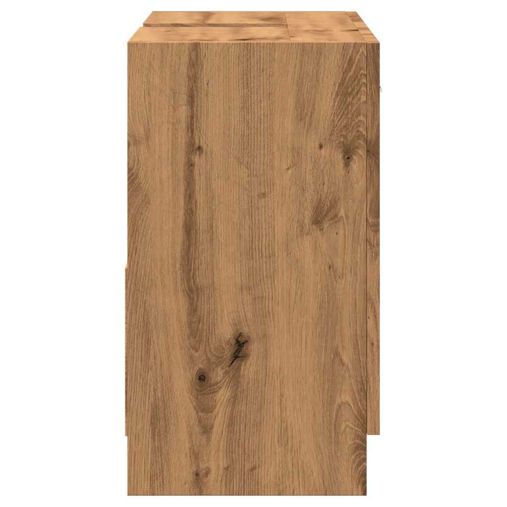Wastafelkast 63x30x54 cm bewerkt hout artisanaal eikenkleur is nu te koop bij PeponiXL, paradijselijk wonen!
