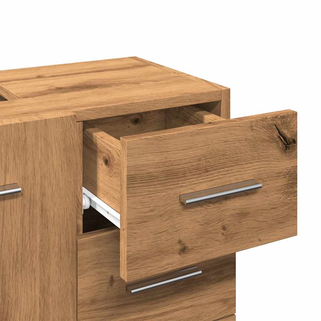 Wastafelkast 63x30x54 cm bewerkt hout artisanaal eikenkleur is nu te koop bij PeponiXL, paradijselijk wonen!