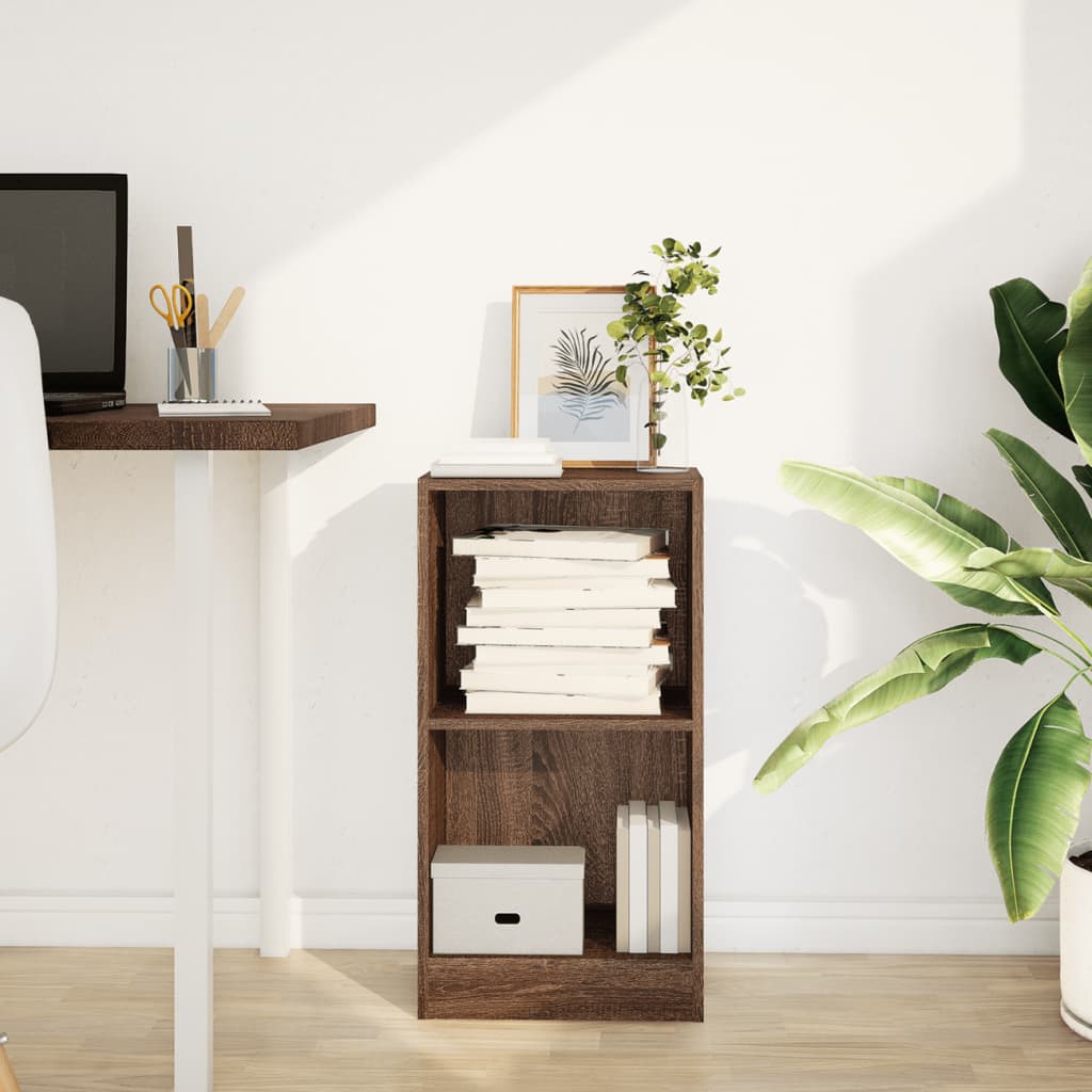 Boekenkast 40x24x76 cm bewerkt hout bruin eikenkleurig is nu te koop bij PeponiXL, paradijselijk wonen!