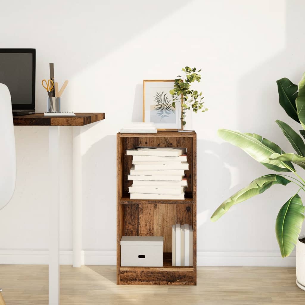 Boekenkast 40x24x76 cm bewerkt hout oud houtkleurig is nu te koop bij PeponiXL, paradijselijk wonen!
