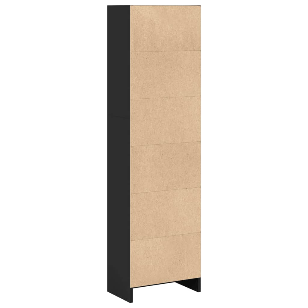 Boekenkast 40x24x143 cm bewerkt hout zwart is nu te koop bij PeponiXL, paradijselijk wonen!