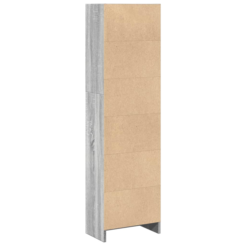 Boekenkast 40x24x143 cm bewerkt hout grijs sonoma eikenkleurig is nu te koop bij PeponiXL, paradijselijk wonen!