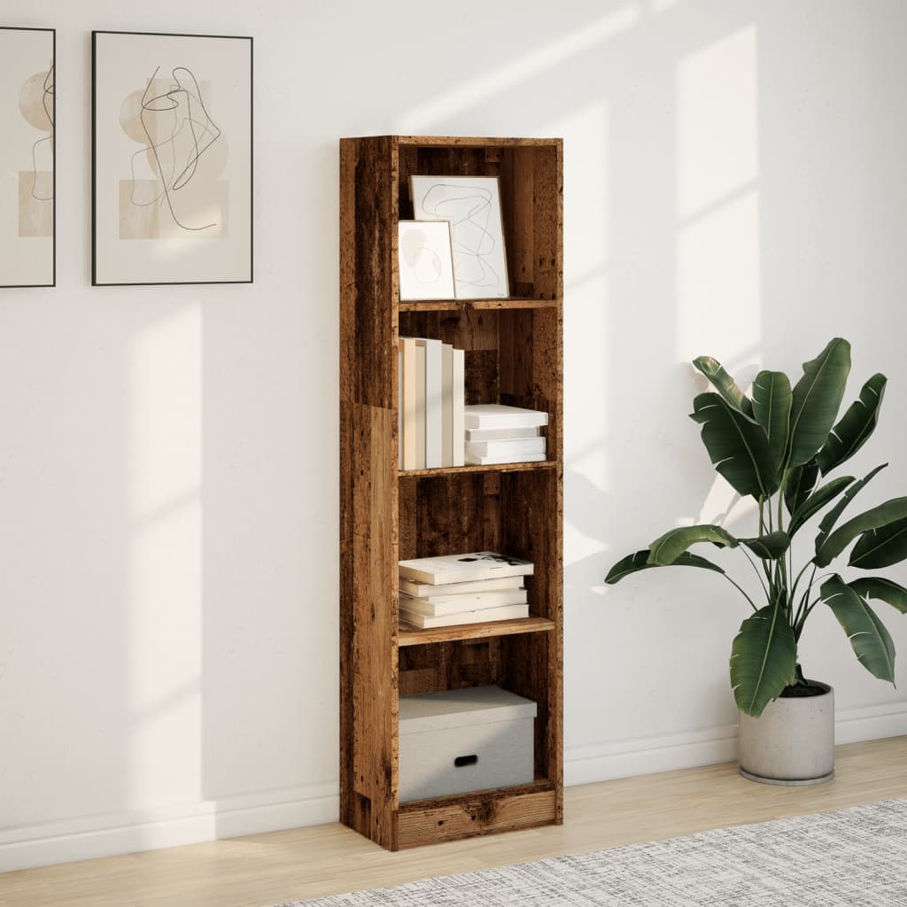 Boekenkast 40x24x143 cm bewerkt hout oud houtkleurig is nu te koop bij PeponiXL, paradijselijk wonen!