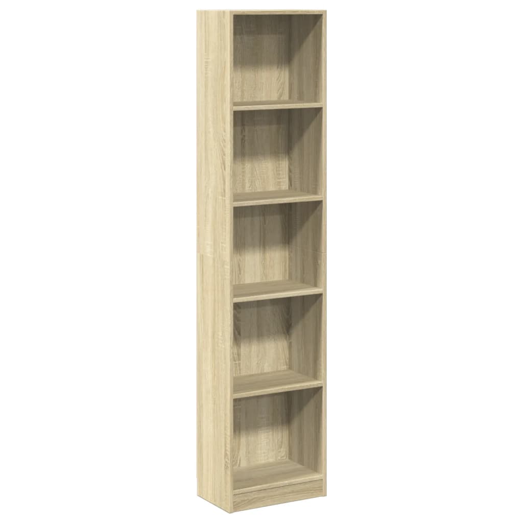 Boekenkast 40x24x176 cm bewerkt hout sonoma eikenkleurig is nu te koop bij PeponiXL, paradijselijk wonen!