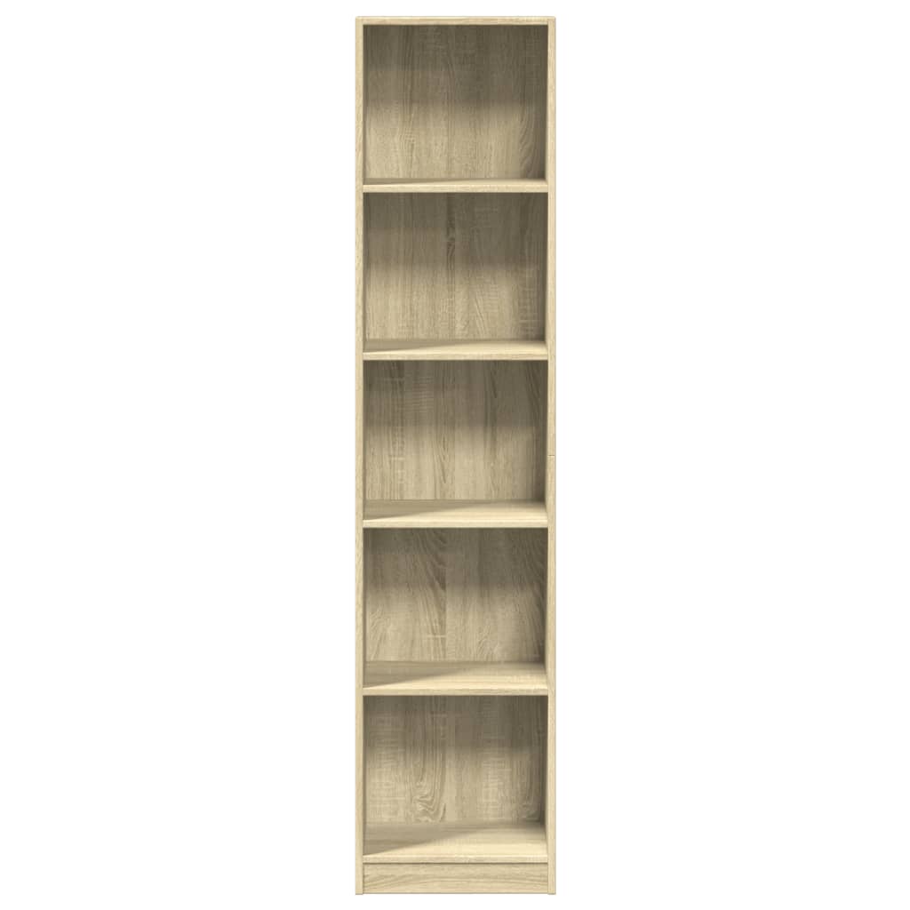 Boekenkast 40x24x176 cm bewerkt hout sonoma eikenkleurig is nu te koop bij PeponiXL, paradijselijk wonen!