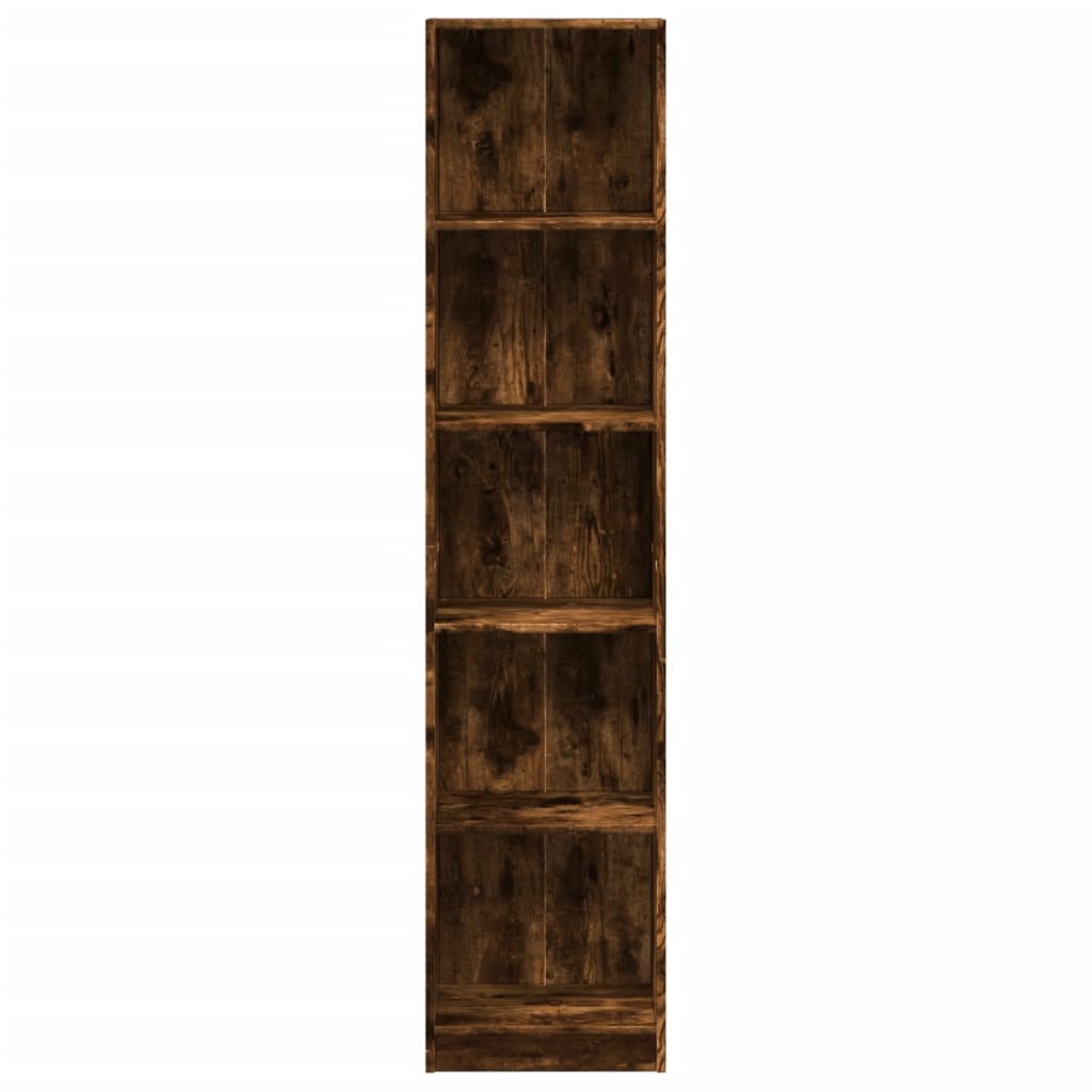 Boekenkast 40x24x176 cm bewerkt hout gerookt eikenkleurig is nu te koop bij PeponiXL, paradijselijk wonen!